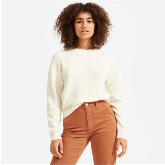 Everlane Cozy Crewneck in Cream - Picture 1 of 7